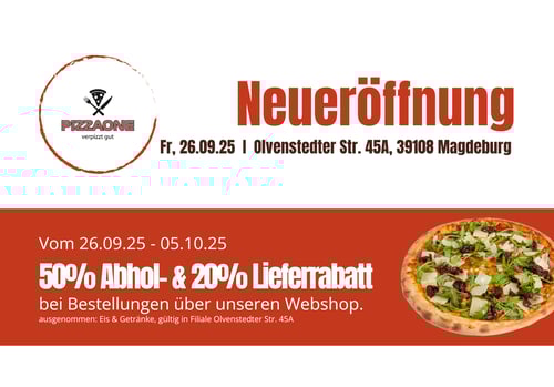 20% Liefer- & 50% Abholrabatt 