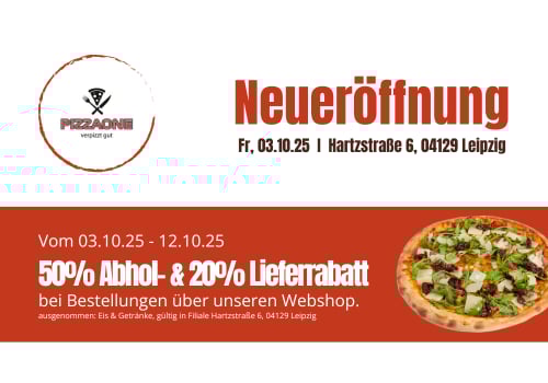 20% Liefer- & 50% Abholrabatt 