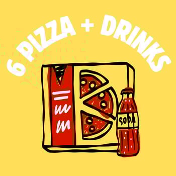Angebot, 6 Pizza + 5 Getränke Angebot, 6 Pizza + 5 Getränke