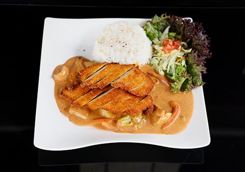 Red Curry mit Hähnchen Kross