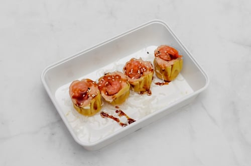 Gedämpftes Shao Mai Garnelen (4 Stück) Gedämpftes Shao Mai Garnelen (4 Stück)