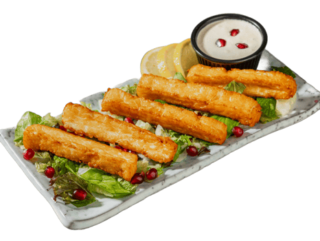 5 Stück Halloumi mit Tahini 5 Stück Halloumi mit Tahini