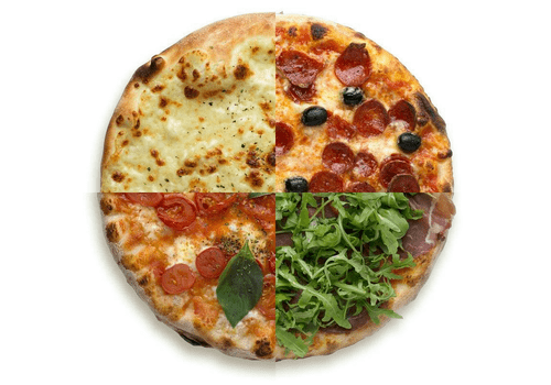 Pizza QUATTRO GUSTI Familie ø 50cm