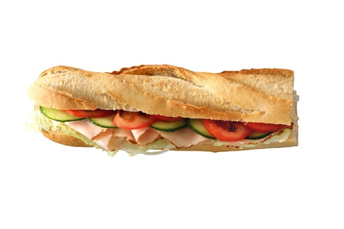 Baguette mit Schinken