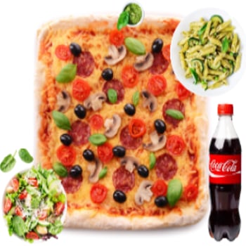 Angebot 3 - Jumbo Pizza und Nudelgericht