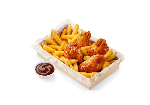 Lunchbox mit Chicken Wings BBQ