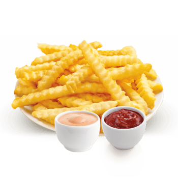 Pommes mit Ketchup und Mayo