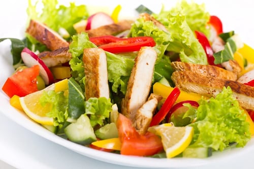 Gemischter Salat mit Hahnchenfilet Gemischter Salat mit Hahnchenfilet