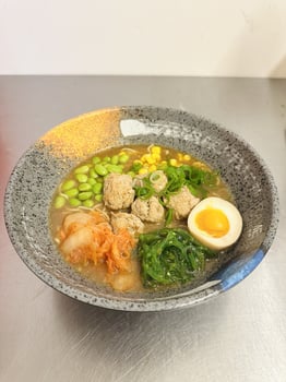 Veggie Chicken Kimchi Ramen (mild spicy) Veggie Chicken Kimchi Ramen (mild spicy)