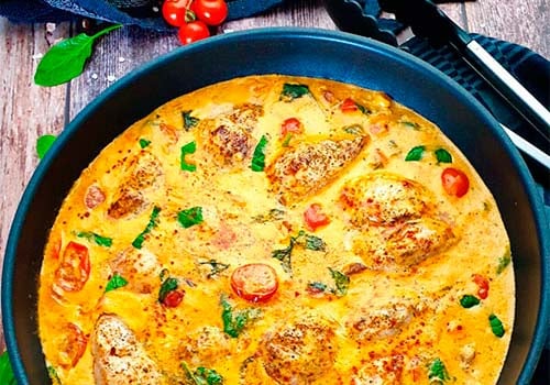 Hähnchenfilet in cremiger Frischkäse-Parmesan-Soße