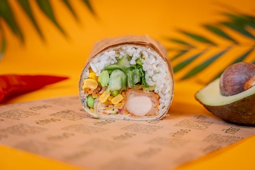 Karaage Chicken Fusion Burrito 	