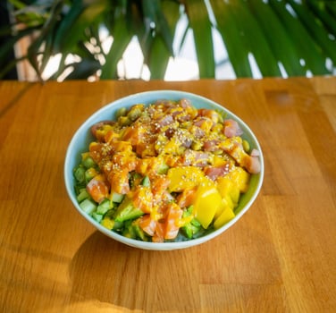 frische Lachs und frische Thunfisch Bowl