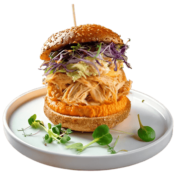 CLEAN Royal Pulled Chicken Burger