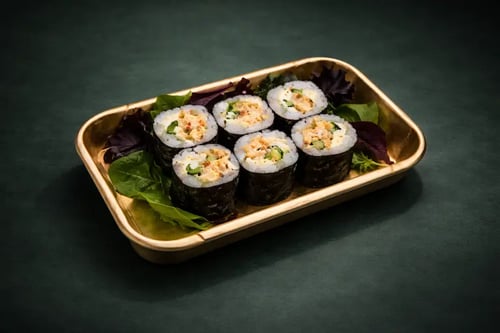 Gegrillter Lachs mit Rucola Maki Gegrillter Lachs mit Rucola Maki