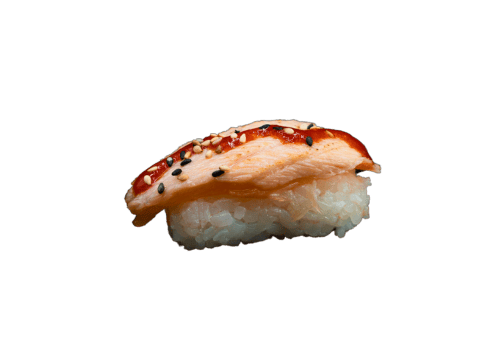Flambiertes Lachs Nigiri  (2 Stück)