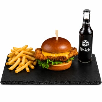 Grill mir den Crispy Chicken Burger MENÜ
