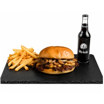 Smash mir den Champignon Burger Menü