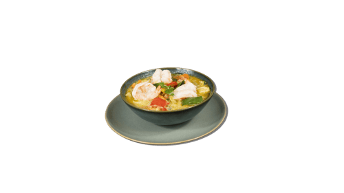 Green Curry mit Scampi