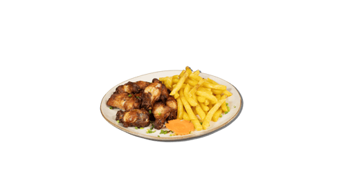 Chicken Wings mit Pommes (10 Stück)