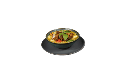Green Curry mit frittierter Ente