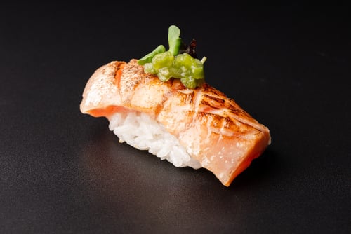 Flamed Salmon Belly Nigiri