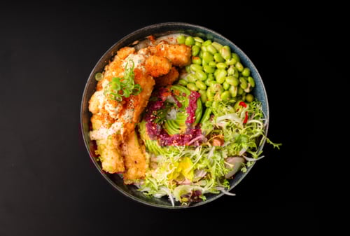 Tempura Lachs Bowl