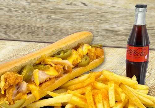 Hot Chicken Cheesesteak & Fries Hot Chicken Cheesesteak & Fries