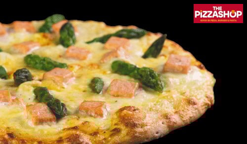 Lachs-Spargel-Pizza