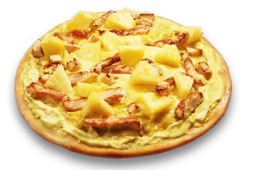 Pizza Curry Huhn