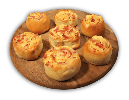 Pizzabrötchen mit Schinken und Gouda