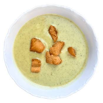 Brokkolicremesuppe mit Croûtons