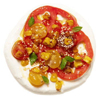 Corn sprinkled ricotta