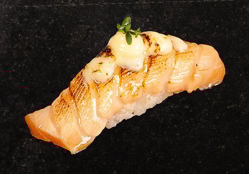 Sake Cheese Nigiri Flamed