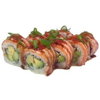 Flambe zalm roll