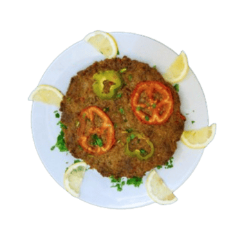 Gebackenes Hackfleisch mit Pommes Gebackenes Hackfleisch mit Pommes