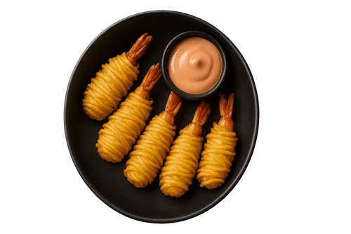 Garnelen im Kartoffelnest (5 Stk)