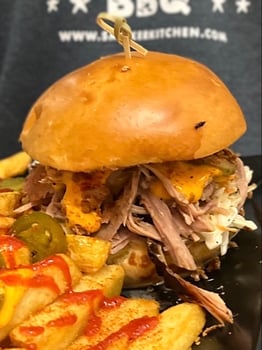 Pulled Pork Cheese Burger