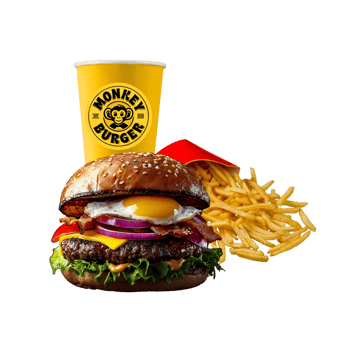 Bacon Eggs Burger als Menü Bacon Eggs Burger als Menü