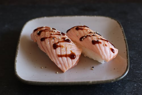 Nigiri Sake on Fire