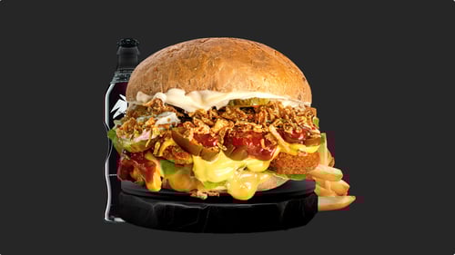 Chili-Chickensticks-Burger als Menü