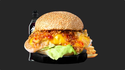 Chicken-Burger als Menü