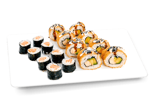 Crunchy Sake Menü - 16 Stück