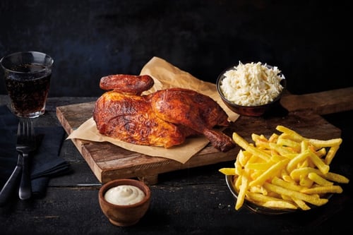 Halve kip menu