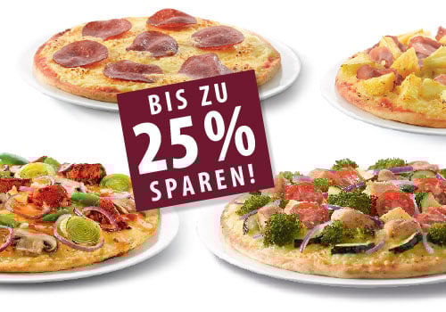 Bestelle 4 Pizzen - bezahle 3 (Coupon 5) Bestelle 4 Pizzen - bezahle 3 (Coupon 5)