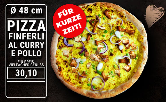 PIZZA FINFERLI ALL CURRY E POLLO - 48cm PIZZA FINFERLI ALL CURRY E POLLO - 48cm