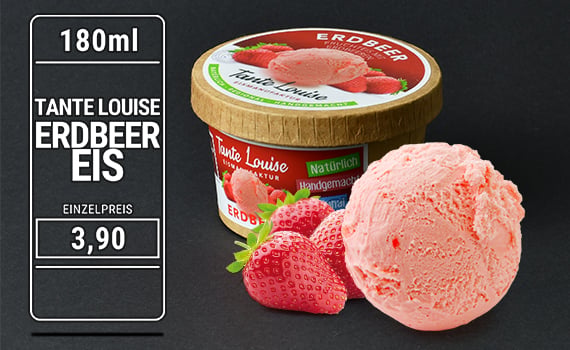 Erdbeer Eis - Becher 180ml von Tante Louise Erdbeer Eis - Becher 180ml von Tante Louise