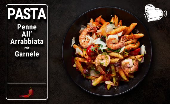 Penne All'Arrabbiata mit Garnele