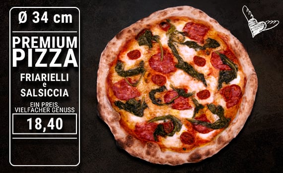 Pizza Friarielli e Salsiccia Ø 34cm
